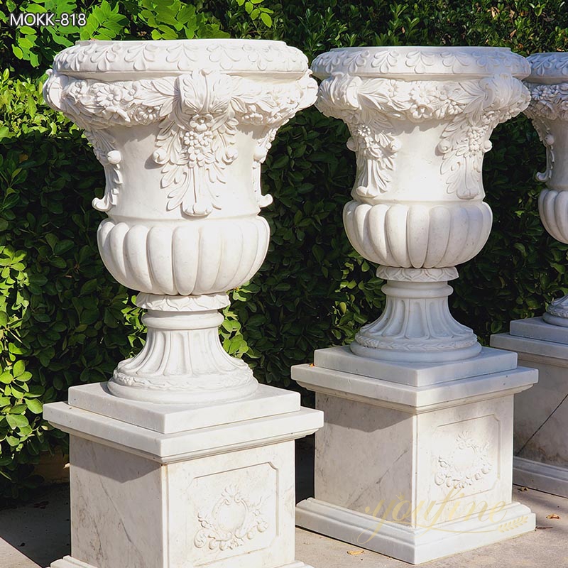 Outdoor Large Marble Garden Flower Pots