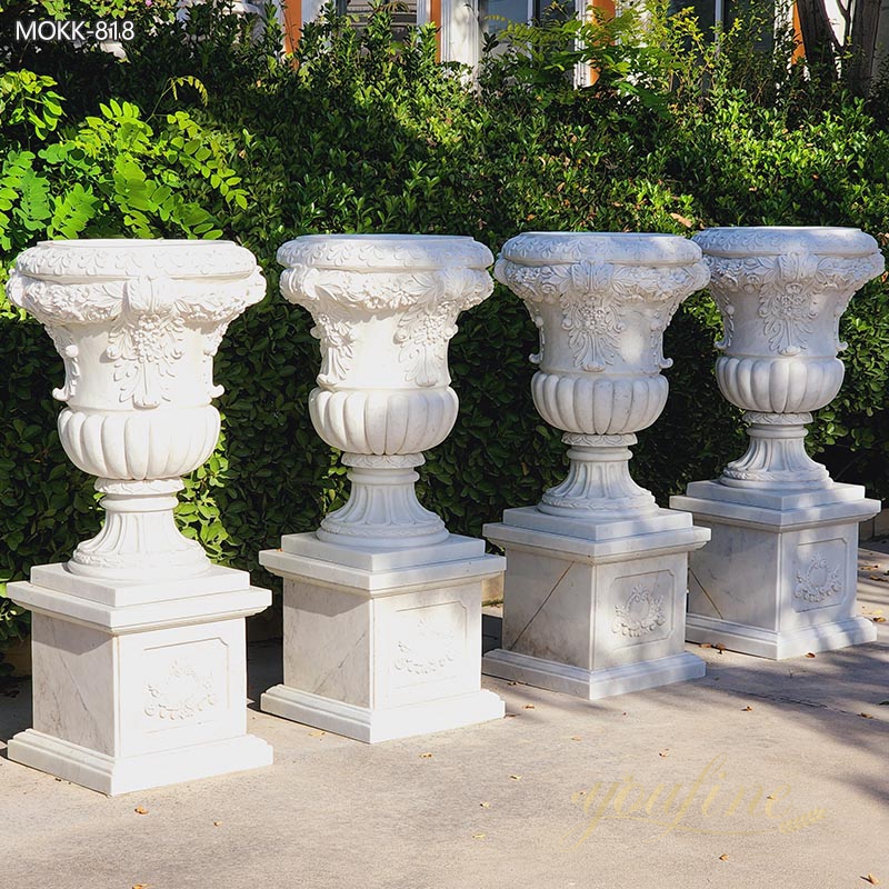 Outdoor Large Marble Garden Flower Pots