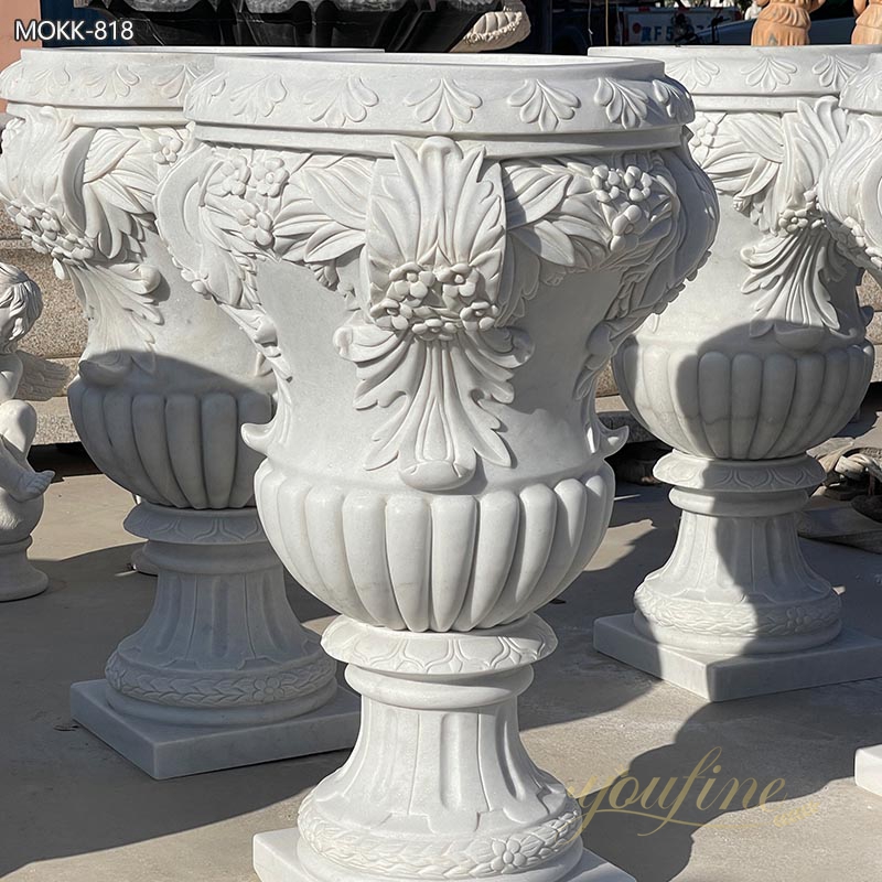 Outdoor Large Marble Garden Flower Pots