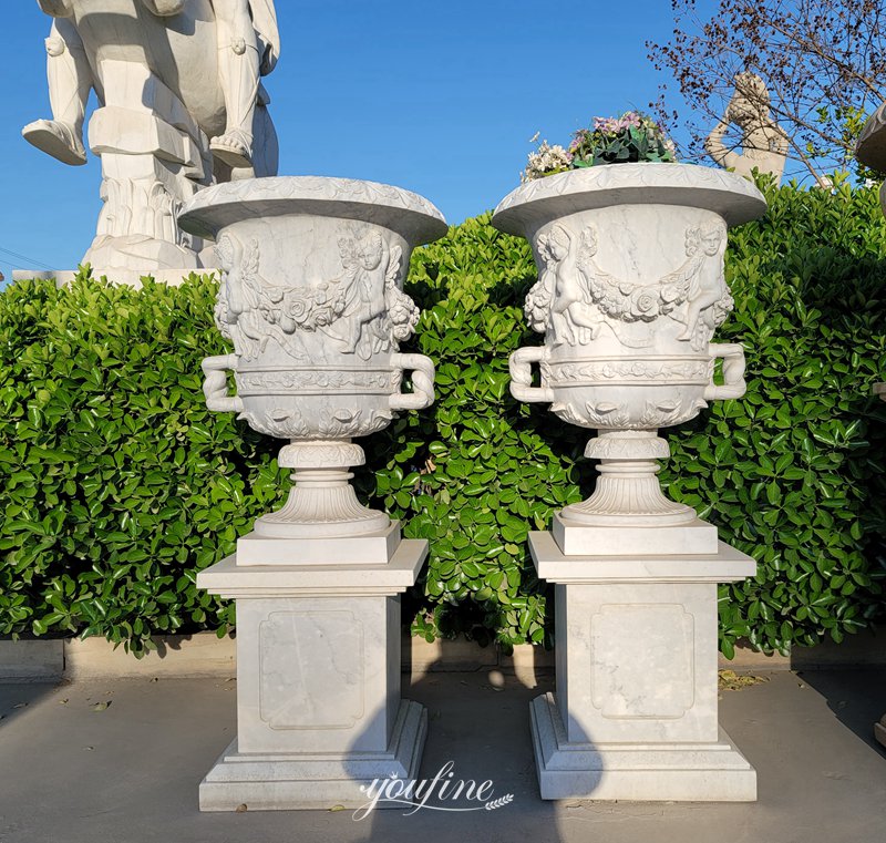 White Marble Planters for Sale 