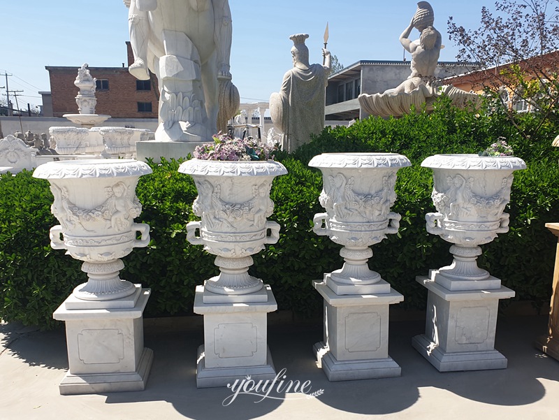 White Marble Planters for Sale 