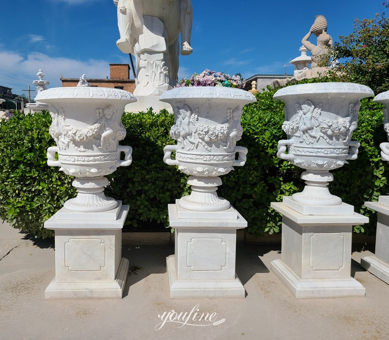 White Marble Planters for Sale 