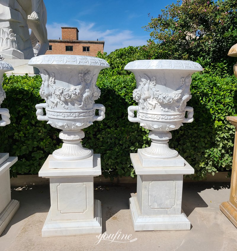 White Marble Planters for Sale 