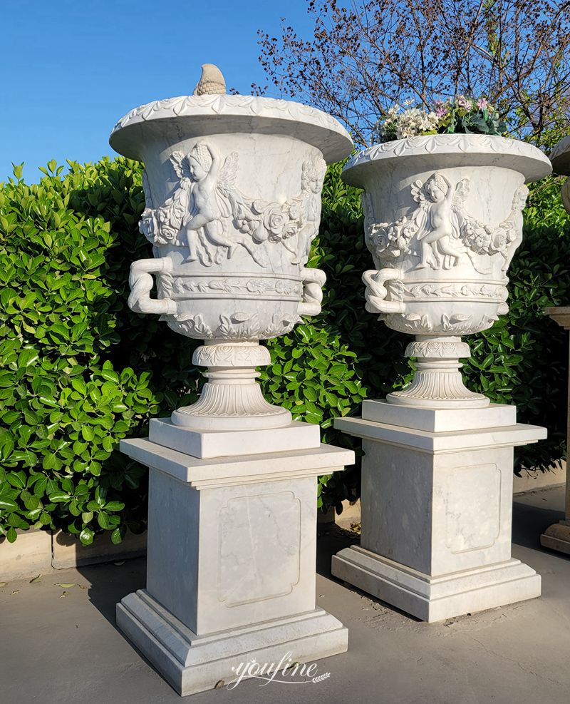 White Marble Planters for Sale 