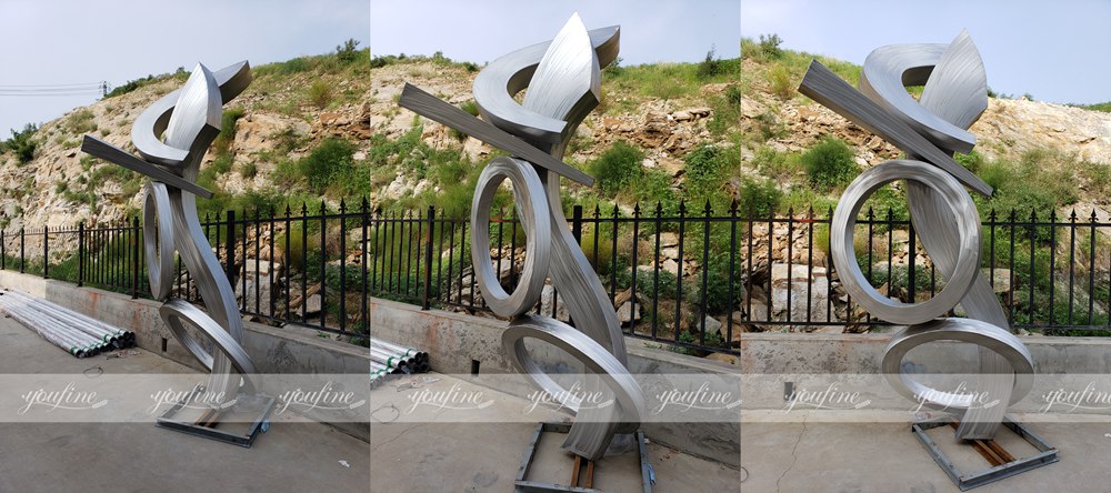 stainless steel  abstract sculpture details