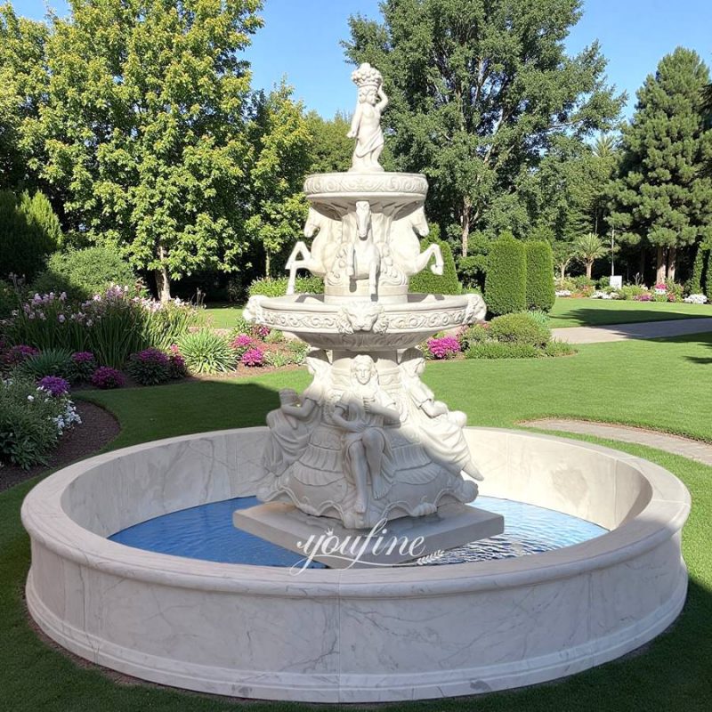 beautiful female statue Marble Garden Fountain