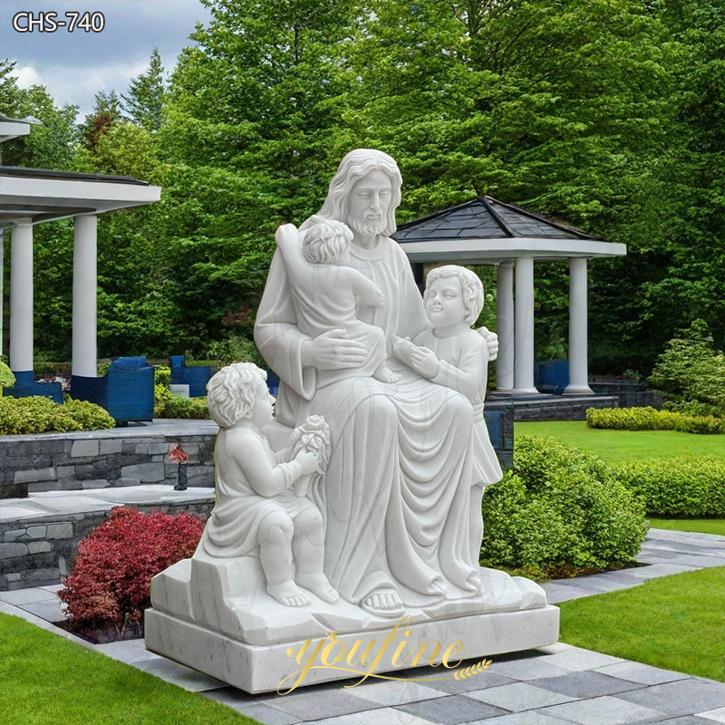 jesus with children statue
