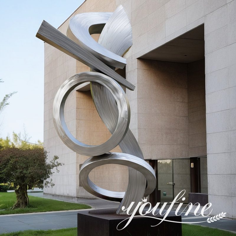 brushed metal abstract sculpture