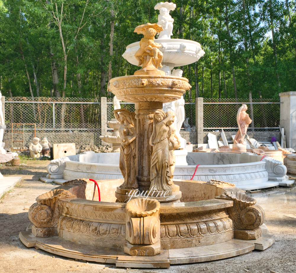 elegant and charming outdoor Female Travertine Tountain