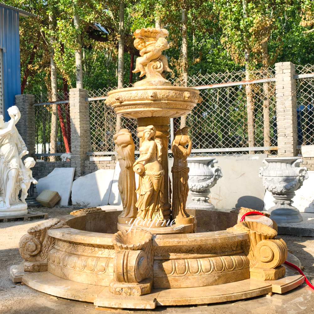 elegant and charming outdoor garden Travertine Tountain