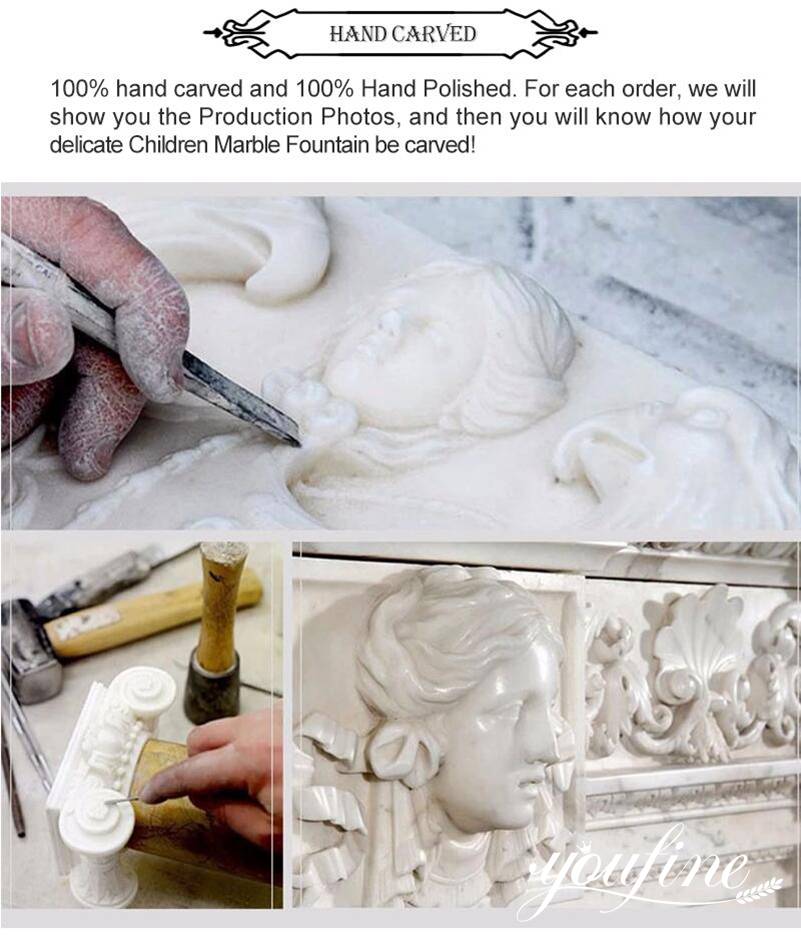 process of Marble Kneeling Angel Statue