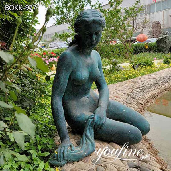 Bronze Life Size Mermaid Statue Fountain Pool Decor