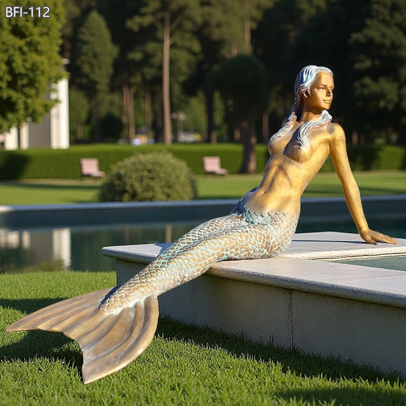 large Life Size Mermaid Statue