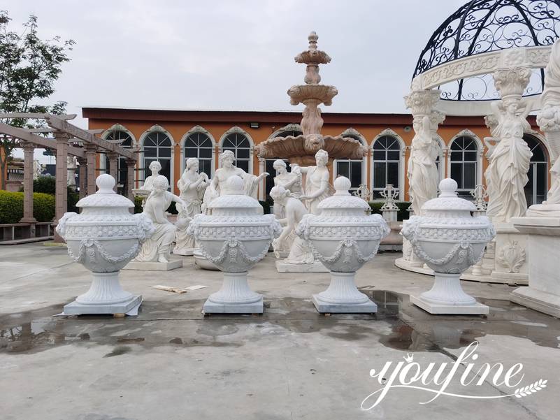 Decorative Garden White Marble Flower Pot