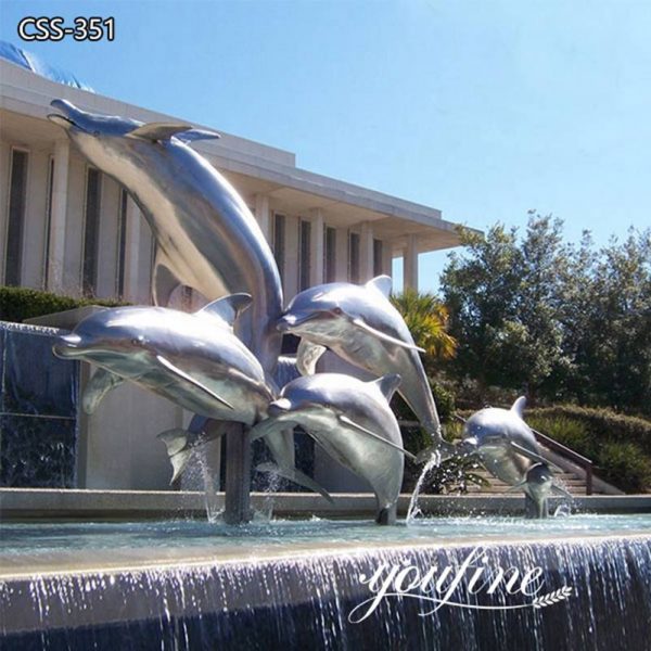 Large Metal Dolphin Sculptures Fountain Pool Decor for Sale CSS-351