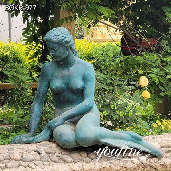 Mermaid Statue Fountain Pool Decor on Sale