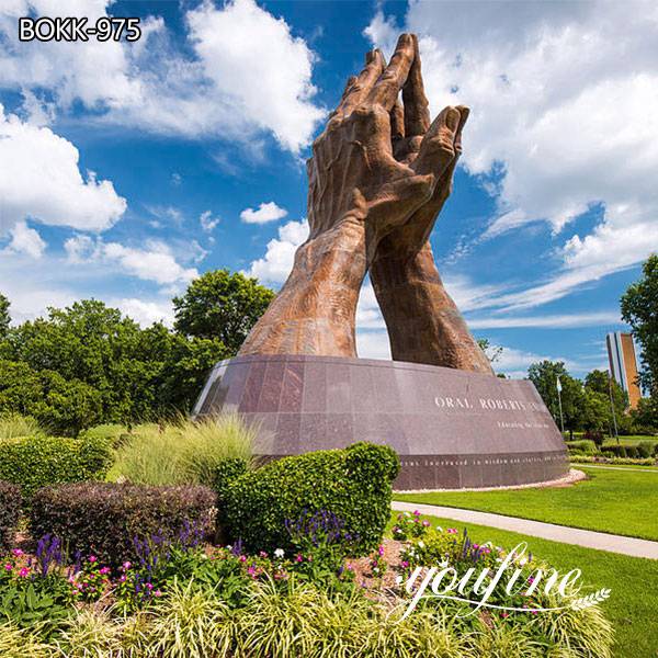 Outdoor Large Praying Hands Bronze Statue