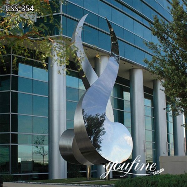 Outdoor Square Polished Stainless Steel Sculpture Factory