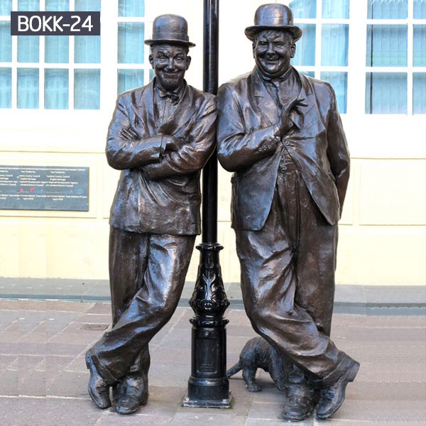 Famous Square Decor Bronze Laurel and Hardy Statue for Sale BOKK-24