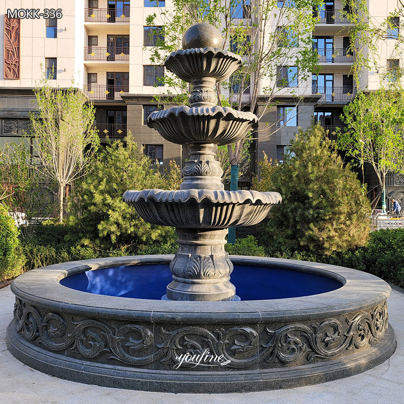 black 3 tier water fountain