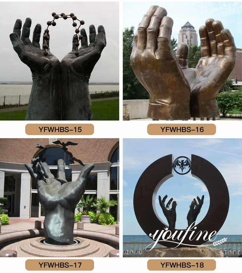 large bronze hands statue for sale