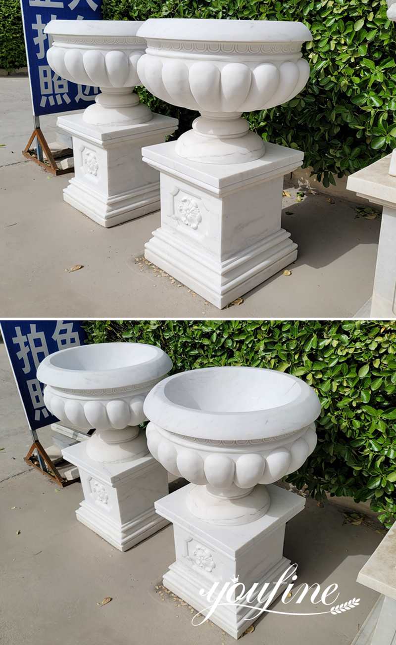 large marble plant pot for sale