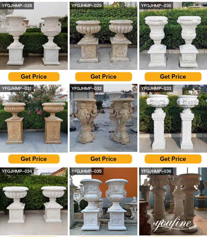 large marble plant pot