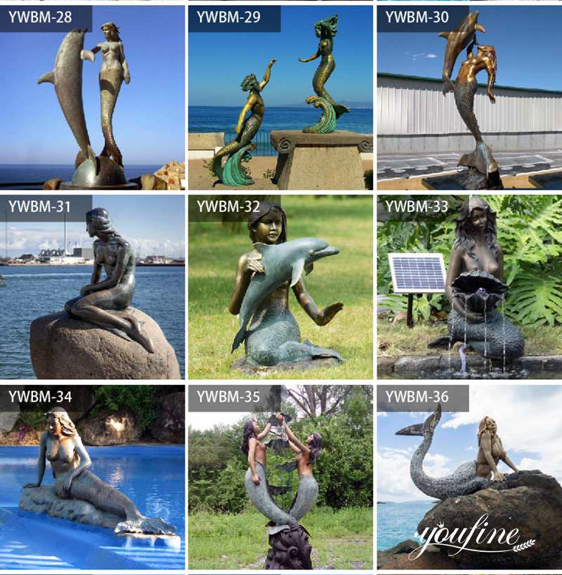 large outdoor mermaid statues