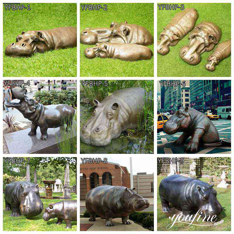 outdoor hippo statue