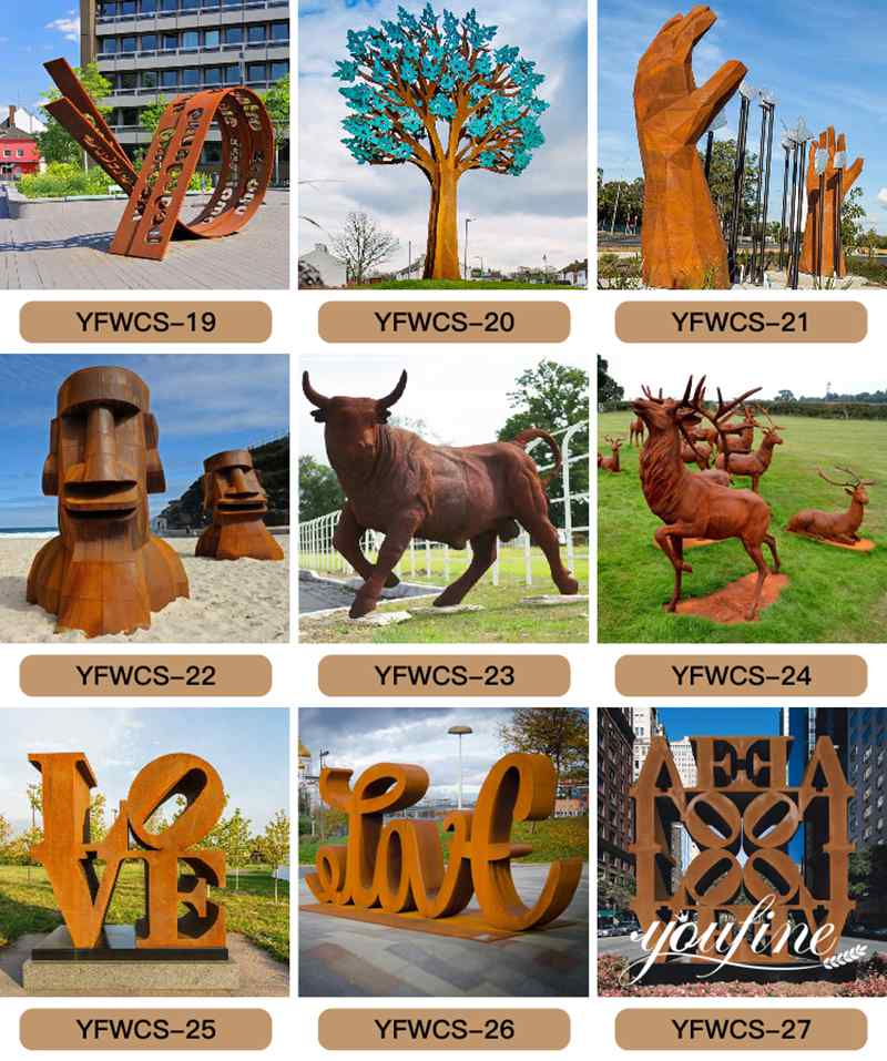 1 rust garden sculpture,