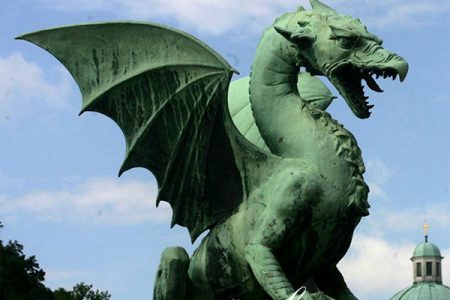 Large Size Bronze Western dragon Garden Decoration for Sale BOKK-968