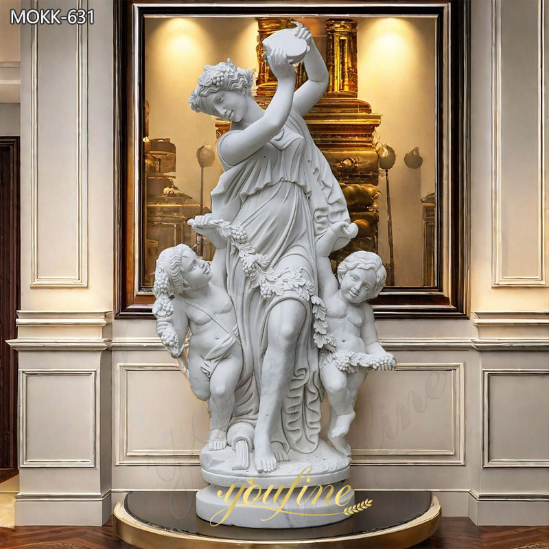 Hand Carved Marble Woman with Child Statue