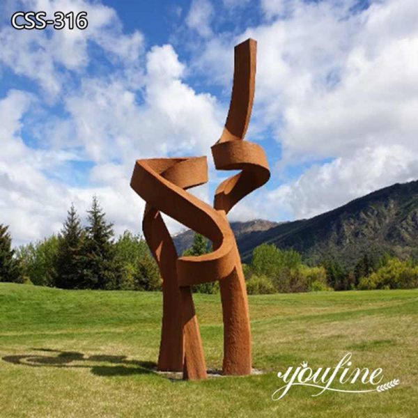 Large Outdoor Abstract Corten Garden Sculpture for Sale