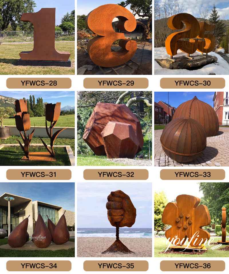 Large Outdoor Corten Garden Sculpture for Sale