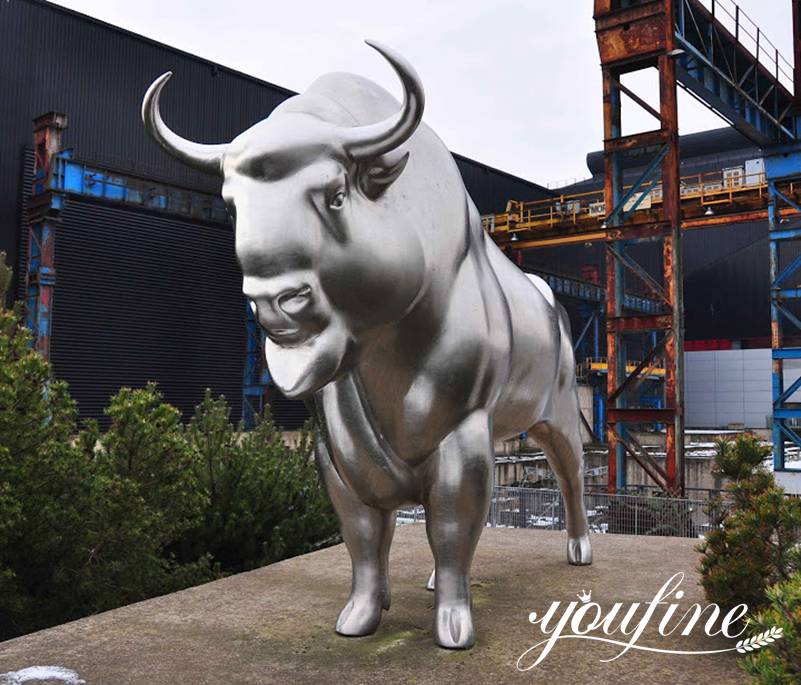 Large Stainless Steel Metal Avesta Bull Statue for Sale