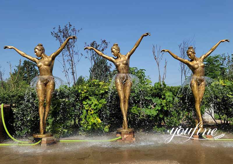 Life Size Bronze Ballerina Girl Fountain Garden Decor