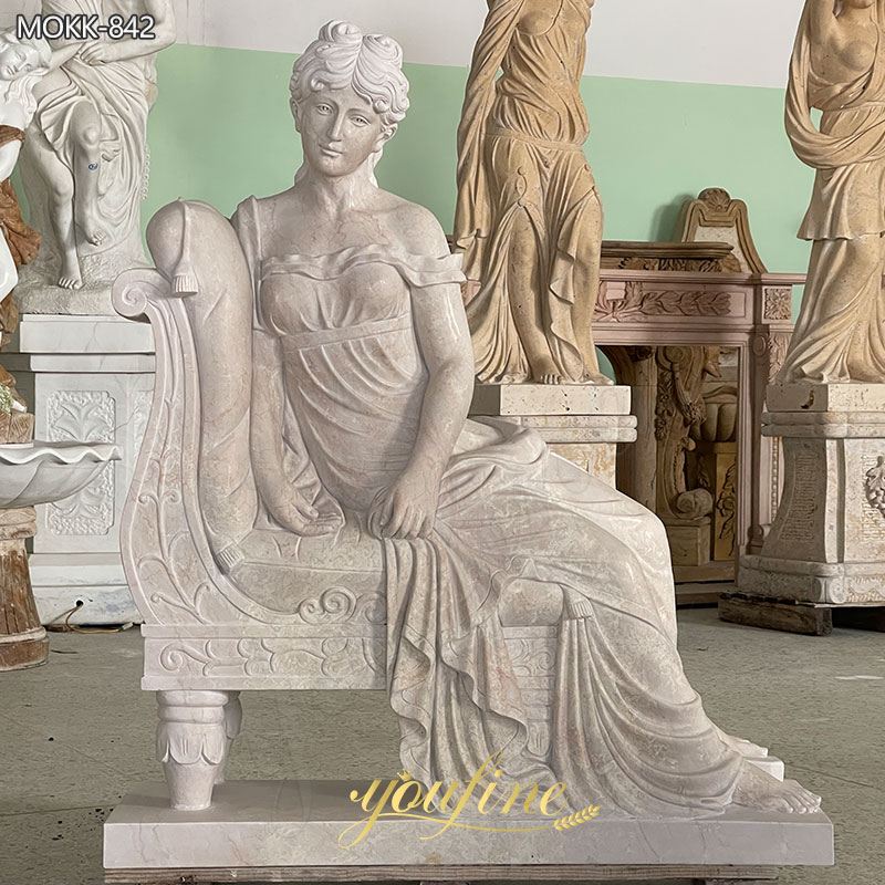 Marble Sitting Woman Statues Outdoor Garden