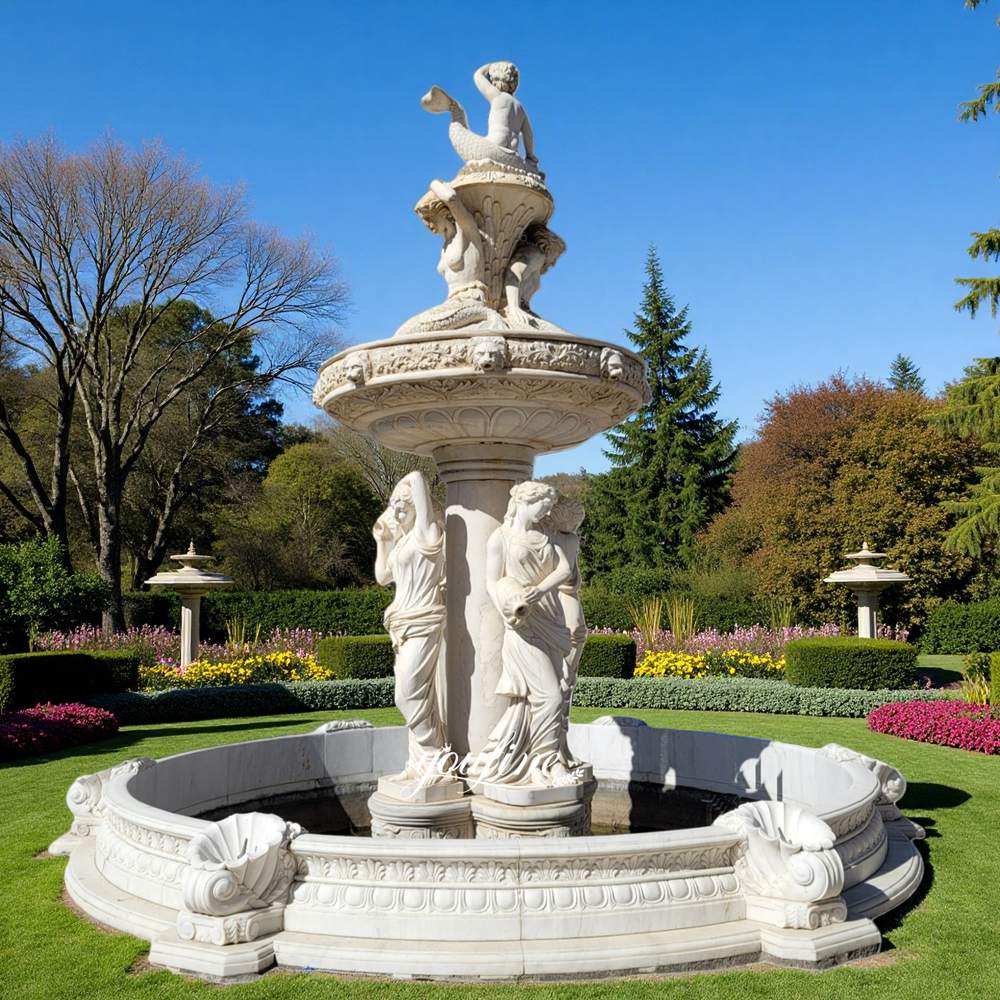 white Mermaid Statue Fountain