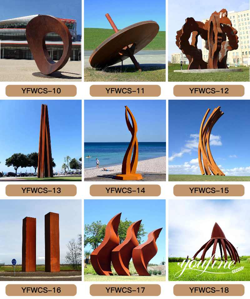 Outdoor Abstract Corten Garden Sculpture for Sale