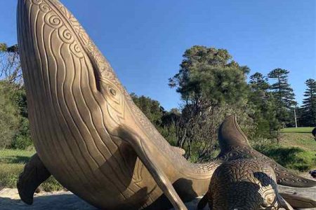 Outdoor Seaside Large Bronze Whale Sculpture for Sale BOKK-982