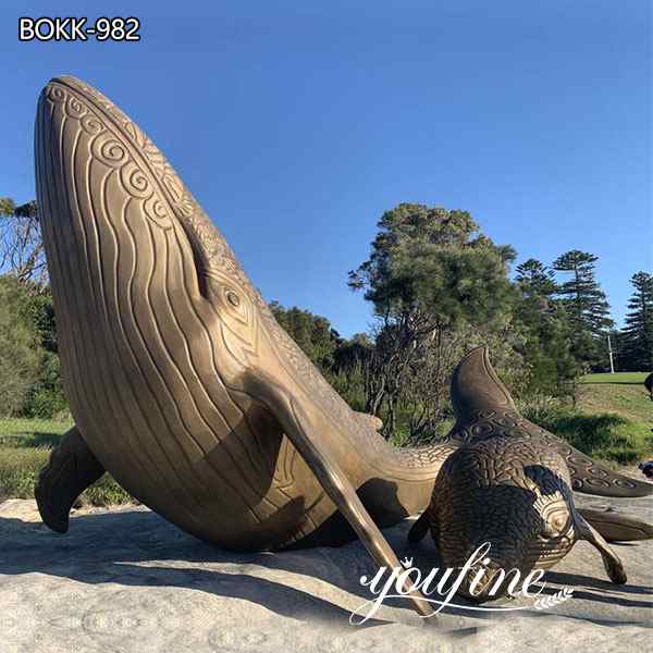 Outdoor Seaside Large Bronze Whale Sculpture for Sale BOKK-982