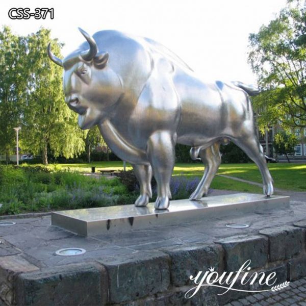 Large Stainless Steel Metal Avesta Bison Sculpture for Sale CSS-371