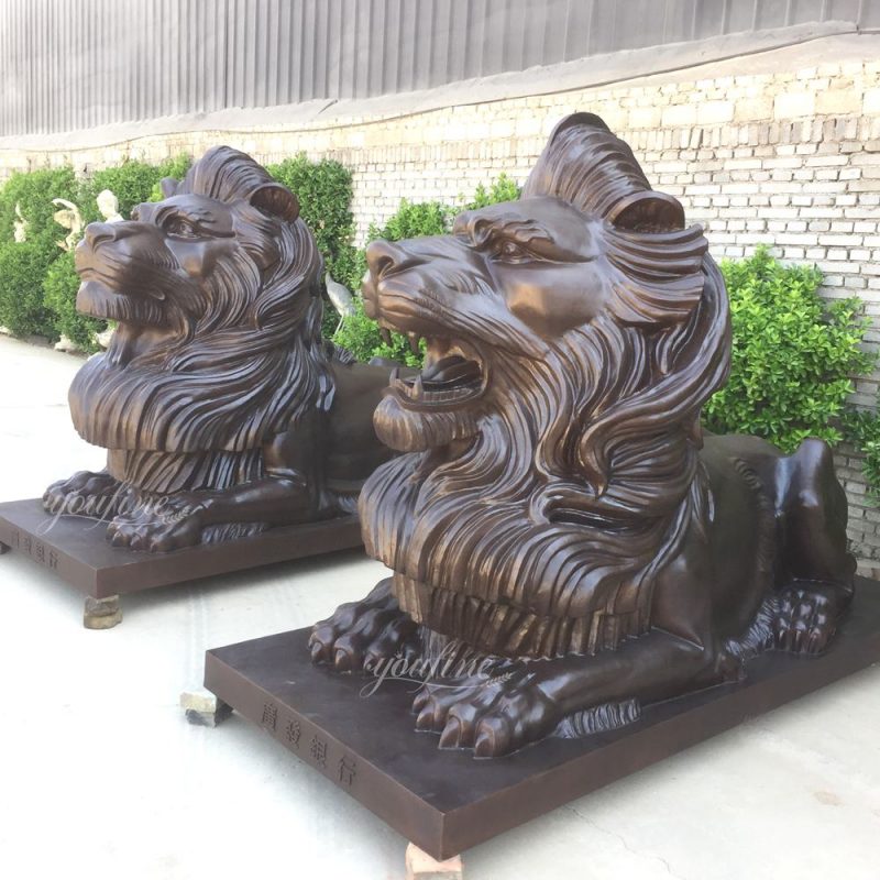 bronze Lion Sculpture for Bank