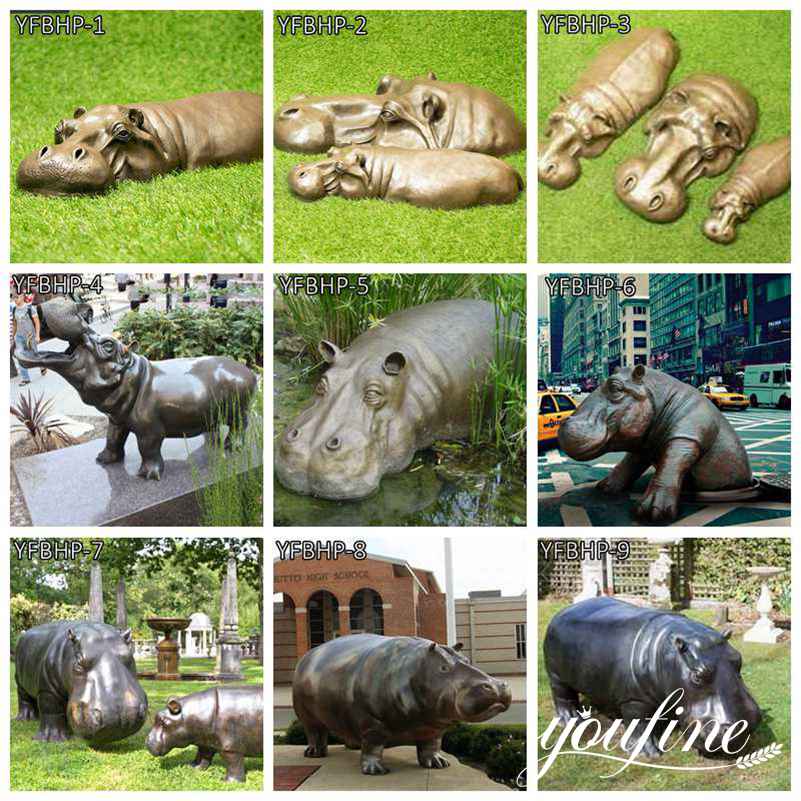 bronze hippo sculpture