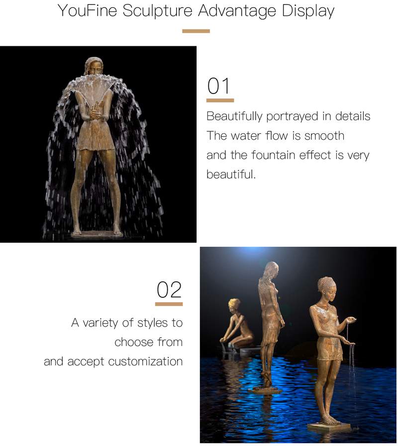 bronze water fountain statues