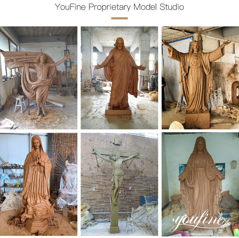 clay mold of jesus christ statue