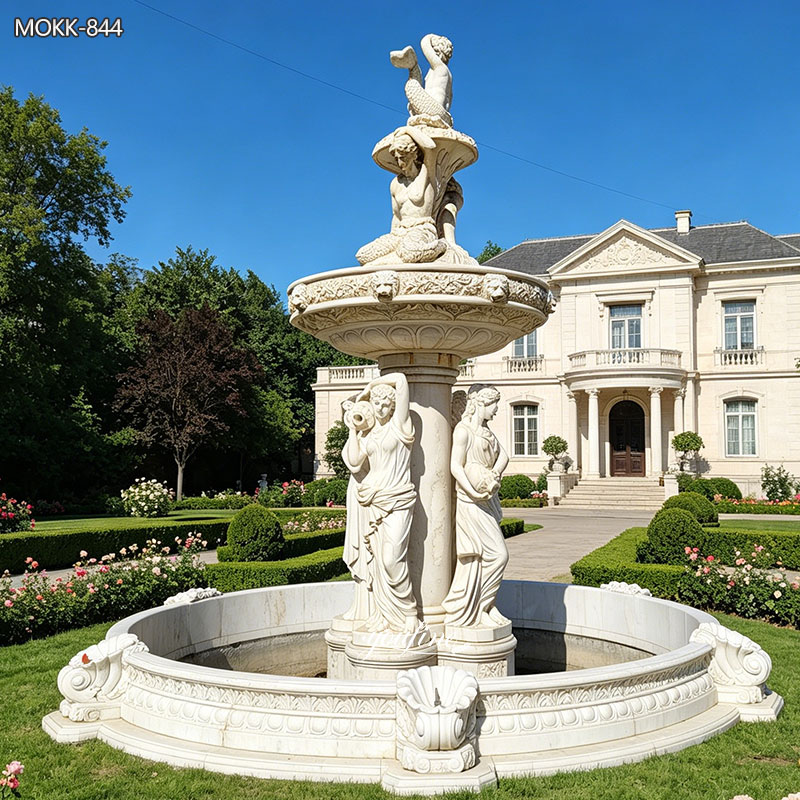 Marble Garden Fountain Statue with Mermaid MOKK-844