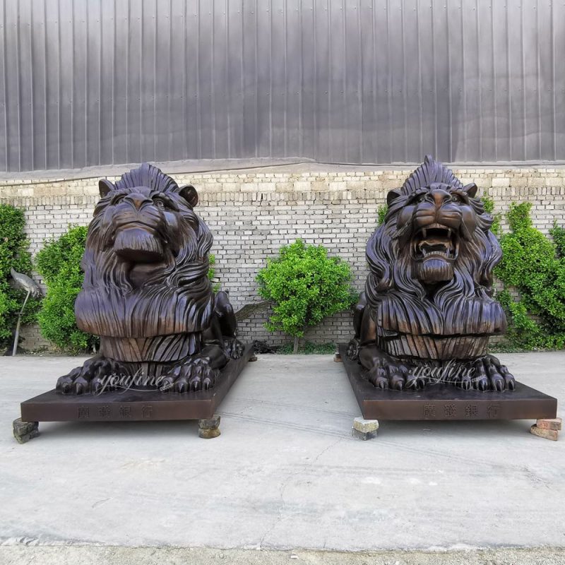 large bronze Lion Sculpture for Bank
