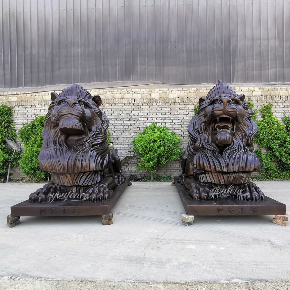 large bronze Lion Sculpture for Bank