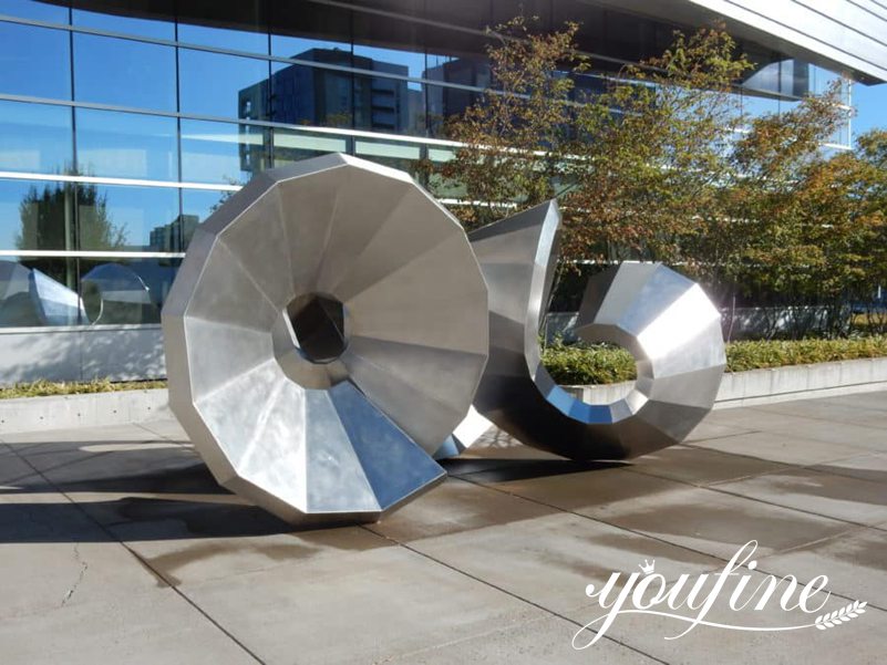 Abstract Large Stainless Steel Garden Sculpture